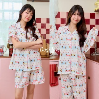 Christmas collection Nemuri pajamas ชุดนอนผู้หญิง ชุดนอนแขนสั้น ชุดนอนแขนยาว ลายน่ารัก ฟรีไซส์