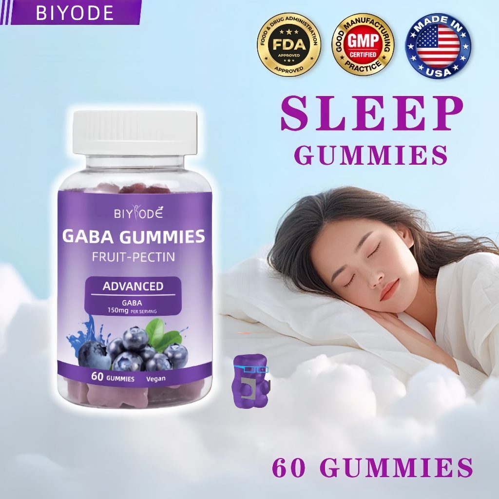 ซื้อ 4 แถม 1 BIYODE GABA Sleep Gummies นอนหลับได้ง่ายขึ้น 60 GUMMIES