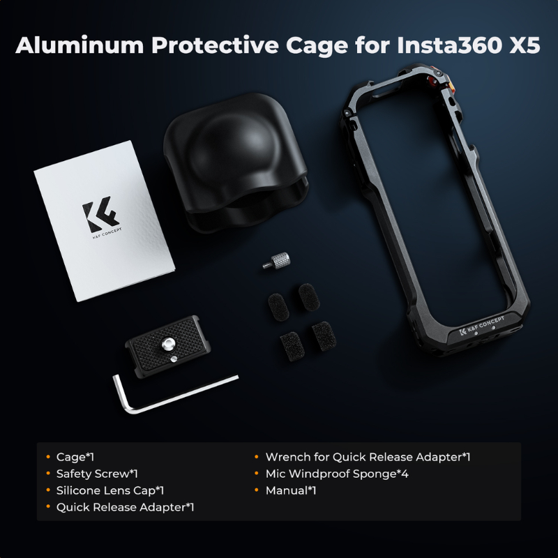 K&F Insta360 X5 เคสอะลูมิเนียม Aluminum Alloy Protective Case with Quick Release (KF31.182) - รูปที่ 2