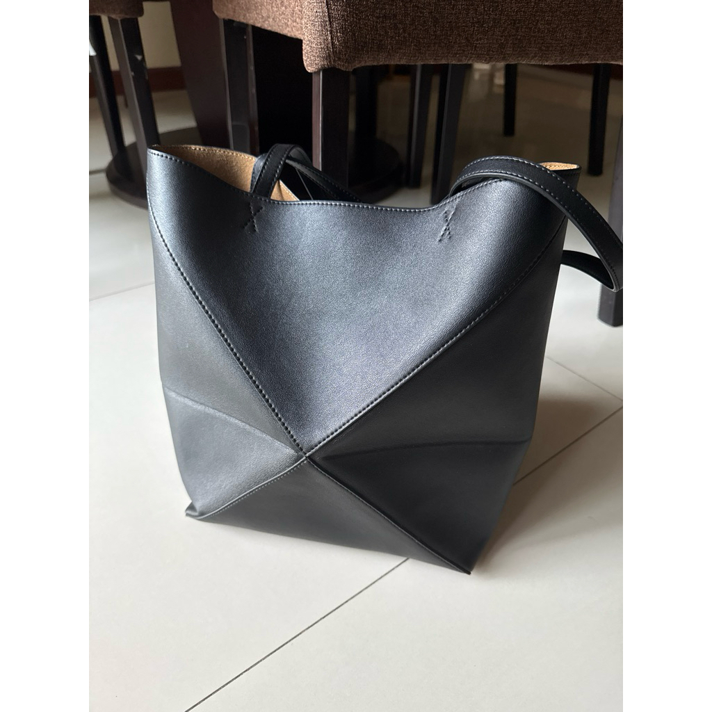 Leather Puzzle Bag in Black
