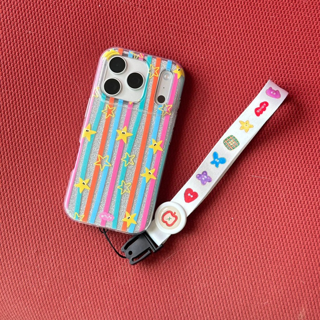 *ไม่มีแม่เหล็ก-ไม่มีทำเพิ่มแล้ว*amuse.stuff-star glitter case เคสมีกลิ้ตเตอร์ลายดาว(2ชั้น)