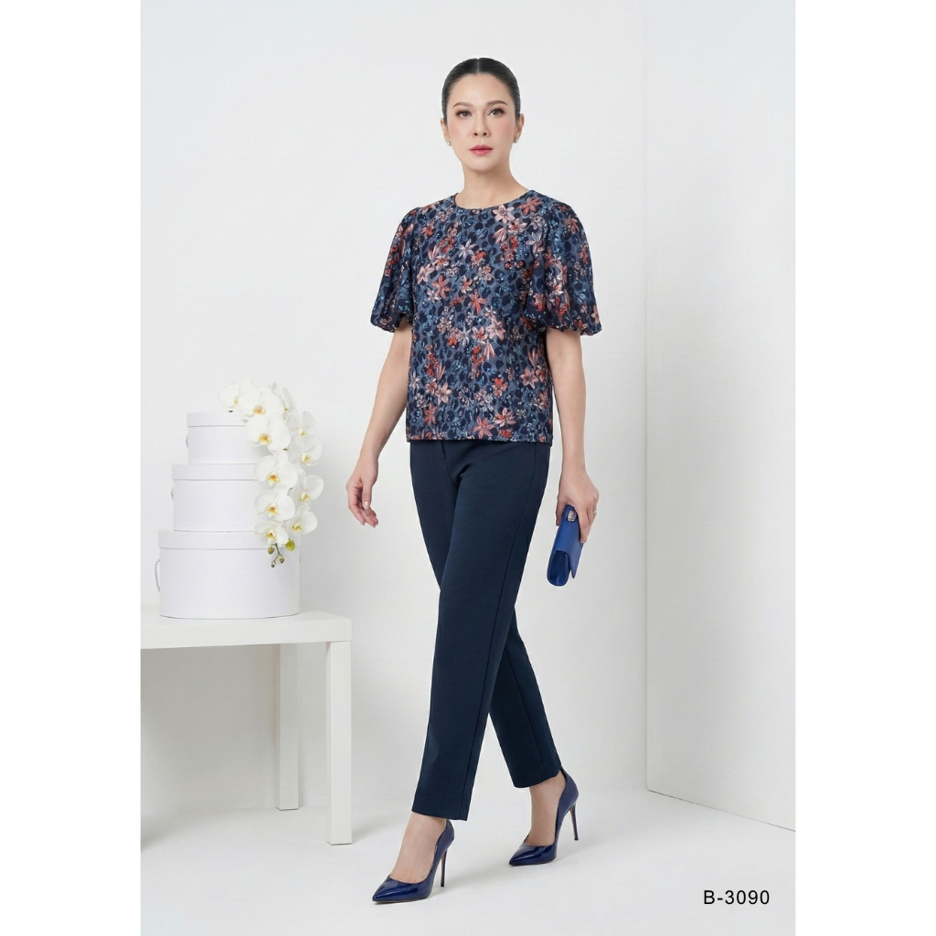MIKIKO Blouse MI-B3090 ลูกไม้ราเชล แขนยาว IGPU25-11 PCE4290