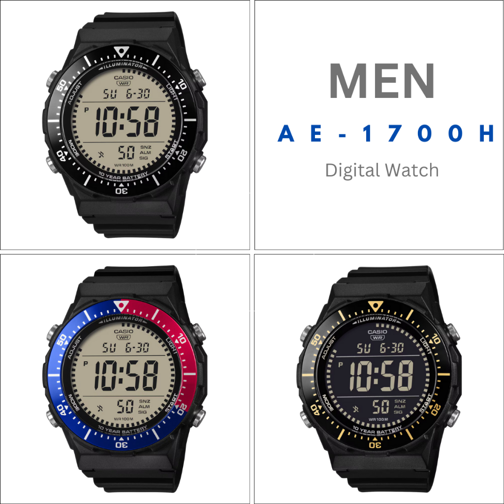 CASIO นาฬิกาข้อมือ AE-1700 AE-1700H-1A2V AE-1700H-1AV AE-1700H-1BV