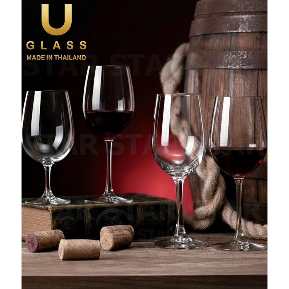 แก้วไวน์ U GLASS15 425 มล  แก้วไวน์สวย แก้วแชมเปญ ไวน์ขาว RED WINE GLASS MADE IN THAILAND