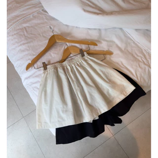 กางเกงขาสั้นเอวสม้อคผ้าคอตต้อนลินิน | Cotton bloom short |