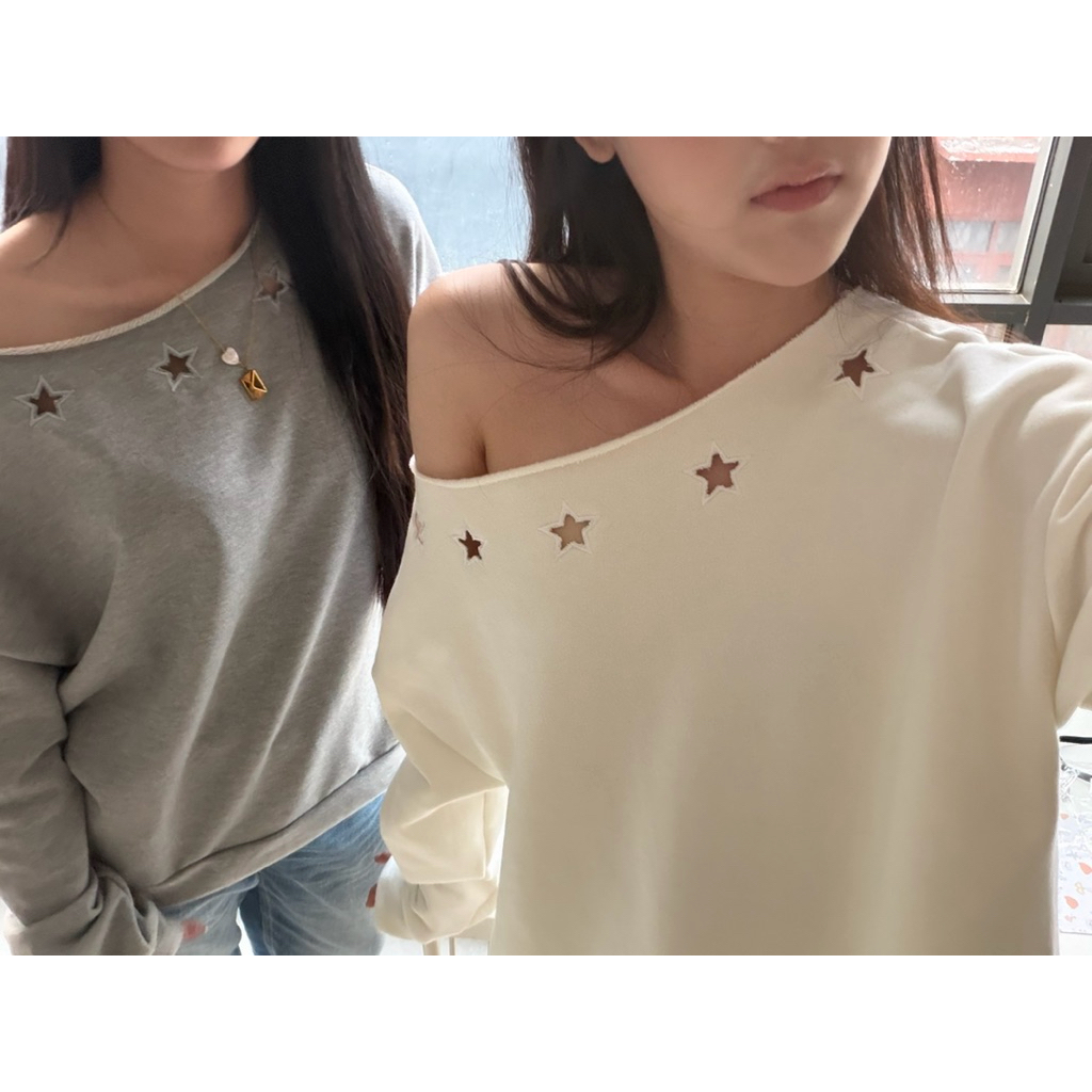audorhe | Mira off-shoulder sweater ( HEART NO RESTOCK ) ราคา ถูกที่สุด ดีลบีเคเค แกลเลอรีภาพที่ 6
