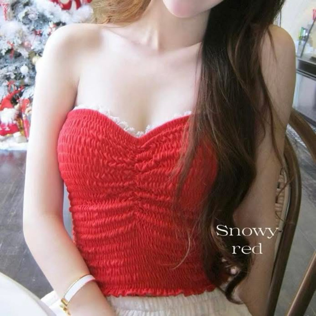 เกาะอกป้ายSunfap สีแดง❤️