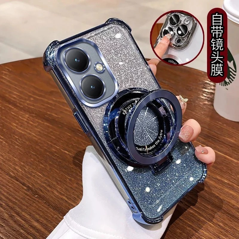 เคส กากเพชร ตั้งได้ สำหรับ Realme C63 C61 Note80 Note60 60X เคสฟรุ้งฟริ้ง สวยหรู กากเพชร CD 2in1 กันกล้อง กันมุม