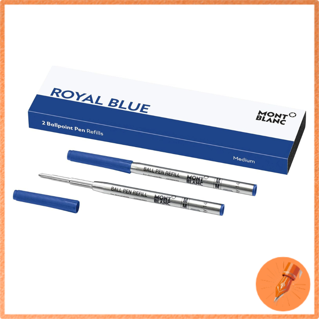 Montblanc ballpoint pen refills, set of two, royal blue (M) MB142293, pacific blue.