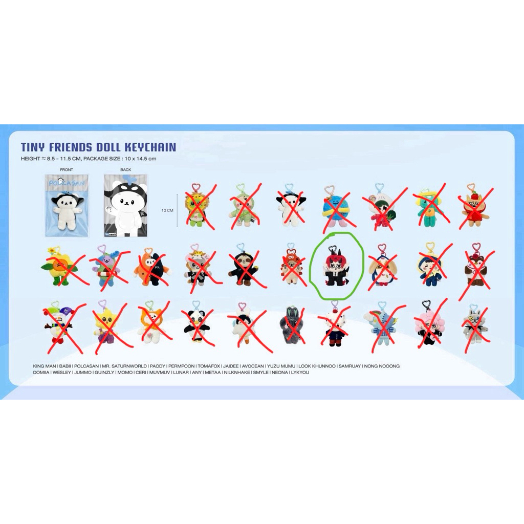 [รอสินค้า 7 วัน] TINY FRIENDS DOLL KEYCHAIN #DOMIIA #Perthsanta