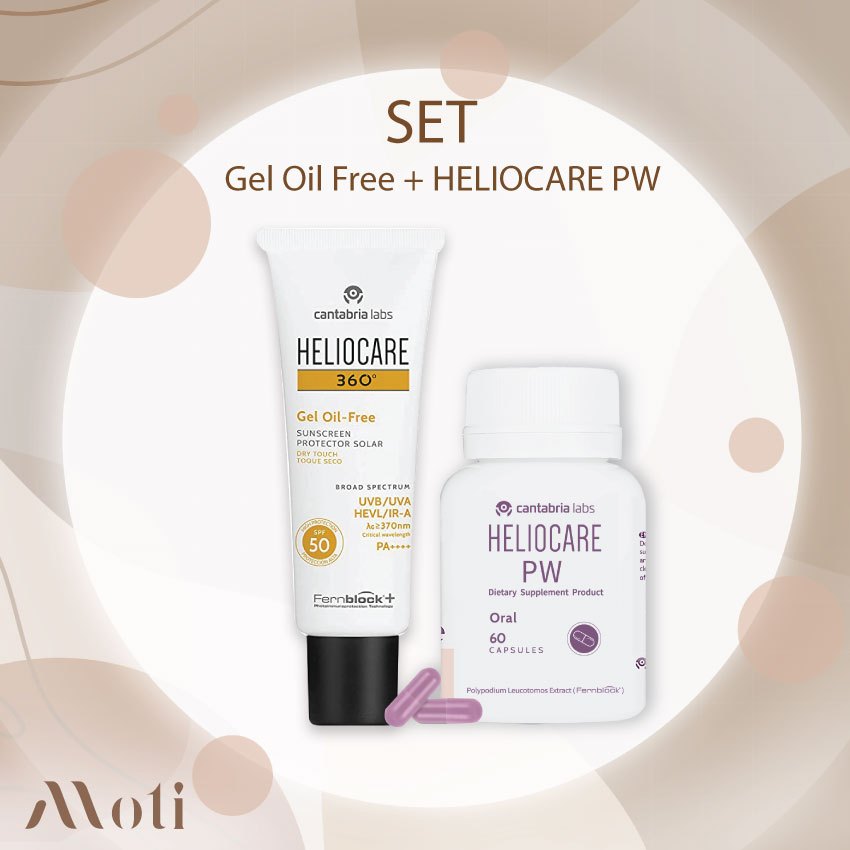 แพ็คคู่ กิน+ทา Heliocare 360 Gel Oil Free + Heliocare  PW /