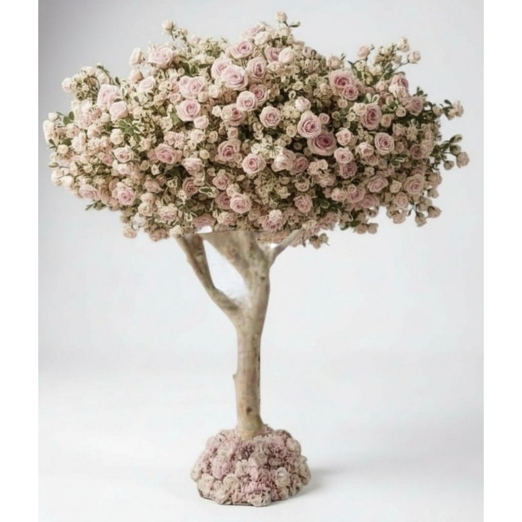 Real tree decorated with rose bushes(100/150/180cm).