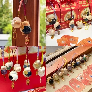 (แบบสุ่ม1จุ่ม/พร้อมส่ง🇹🇭) พวงกุญแจ หินแมว Migo Lucky Meow/Money Come / พวงหิน Fortune Rich Series