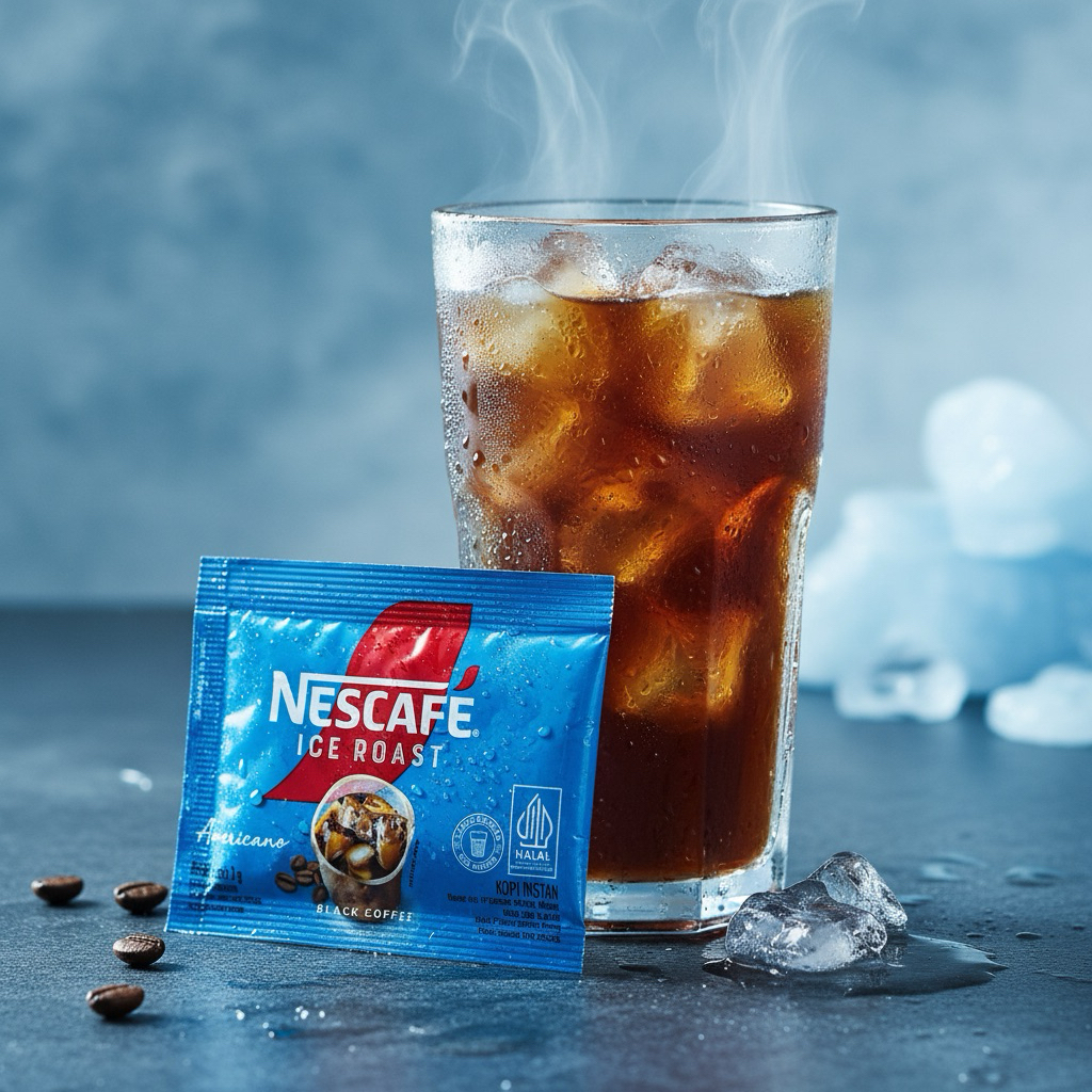 NESCAFE Ice Roast Americano กาแฟเย็นละลายน้ำเย็น 10 ซอง | กาแฟอินสแตนท์ Robusta 100% ชงง่าย