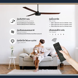 พัดลมเพดาน MR KEN รุ่น INDUSTRIAL DR DC Motor ขนาด 56" พร้อมรีโมทคอนโทรล