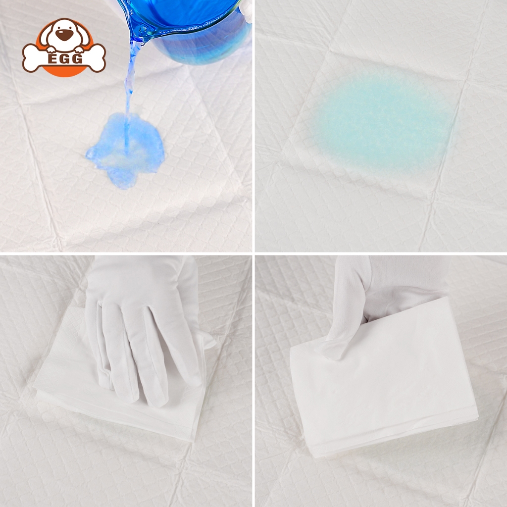 [2 แพ็ค] EGGรุ่นใหม่! มีแผ่นกาว แผ่นรองฉี่สุนัข ดูดซับอย่างรวดเร็ว แผ่นรองฉี่ กำจัดกลิ่นดี สุนัข แมว Pet Pad ที่ซับฉี่ - รูปที่ 4