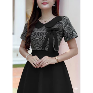 PIRA DRESS เดรสผ้าฝ้าย ทอลาย งานอัดกาวทั้งชุด
