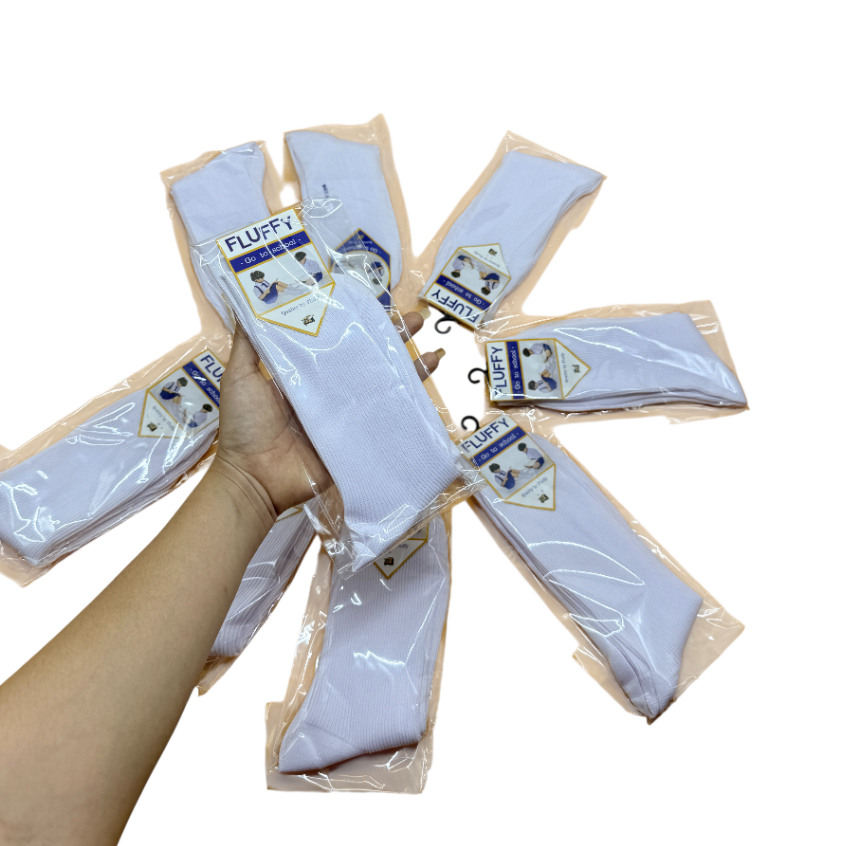 ถุงเท้านักเรียน แบบยาวผ้าดี สีขาว สีน้ำตาล 1แพ็ค 12คู่ ธรรมดาผ้าดีใสสบาย - รูปที่ 2