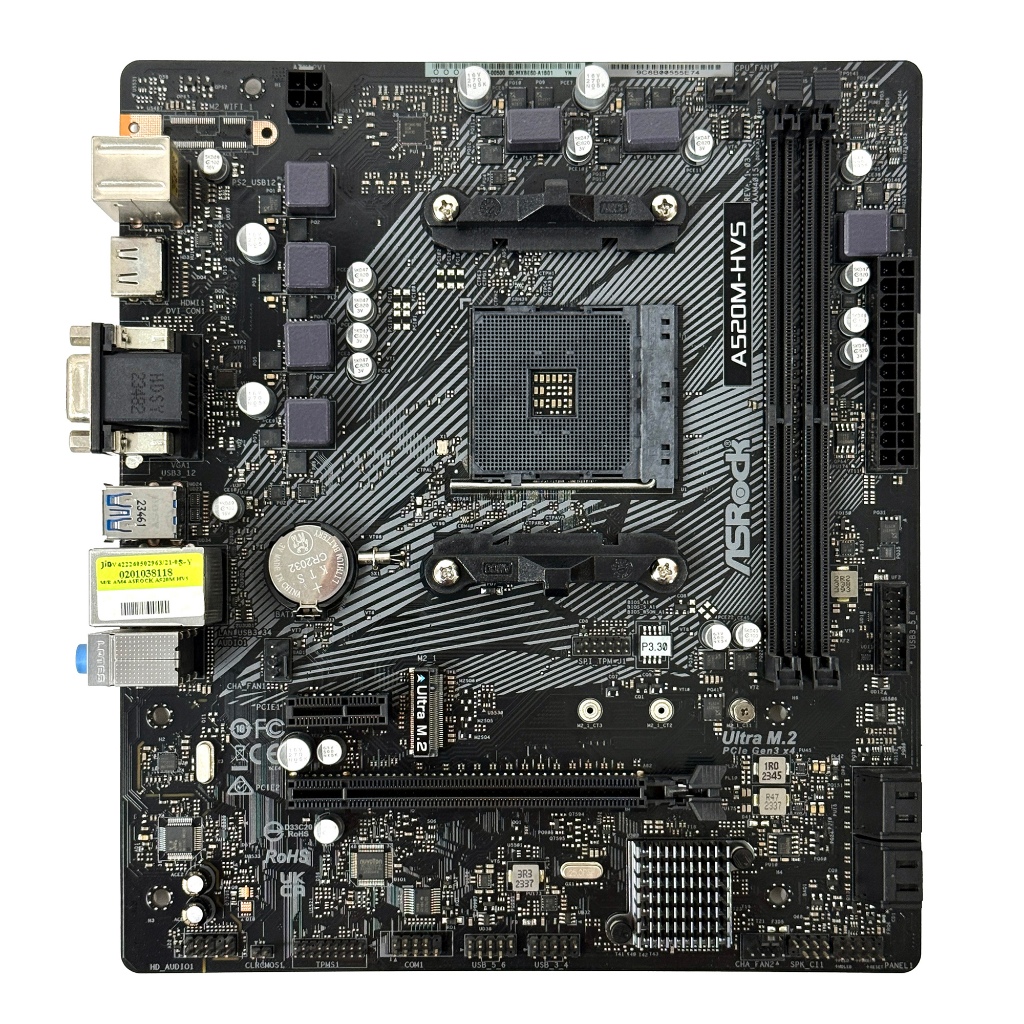เมนบอร์ด ASRock A520M-HVS (Socket AM4) มือสอง สภาพนางฟ้า ครบกล่อง ประกันศูนย์ JIB ยาวถึง 06/2027