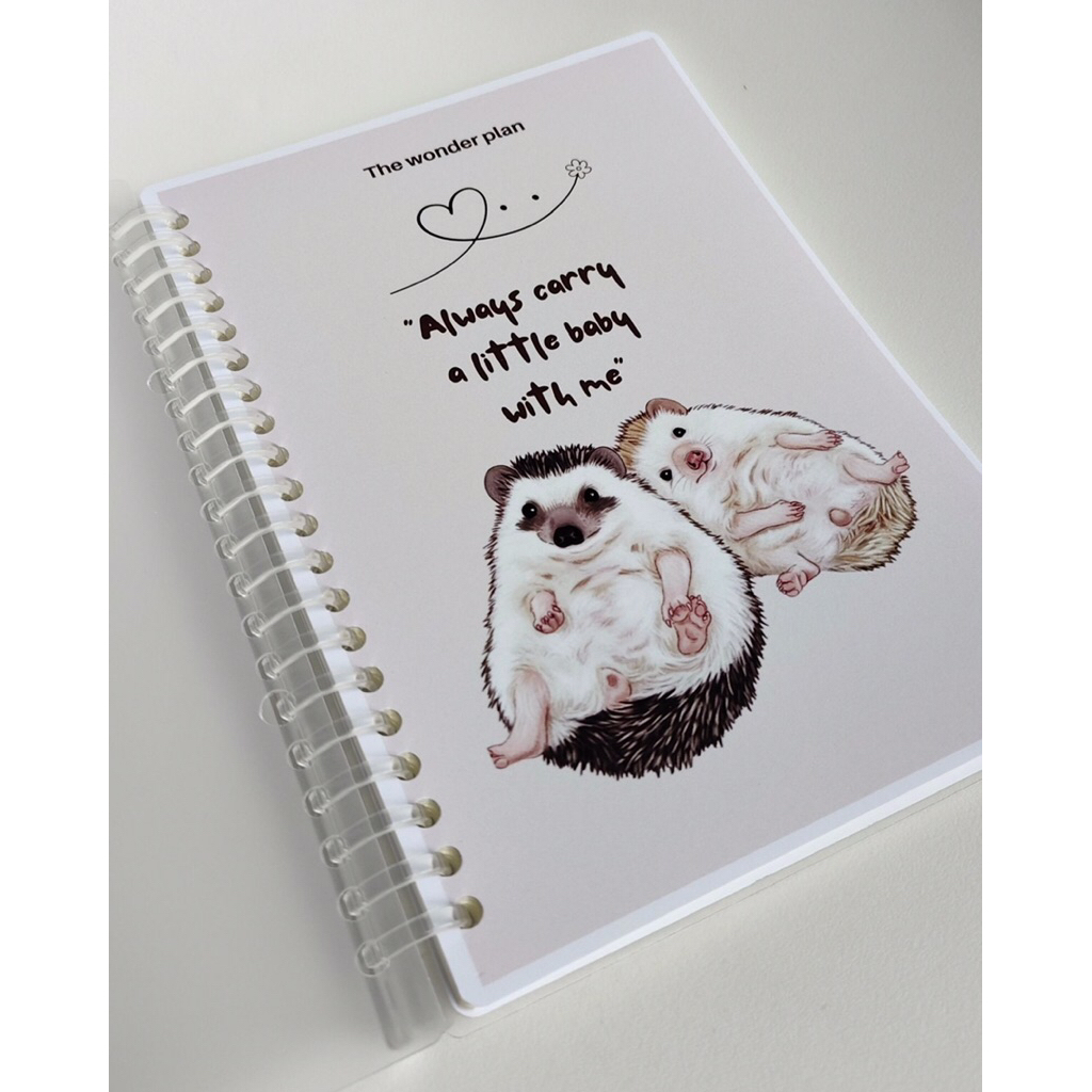 the wonder plan สมุดโน๊ต ลายน้องเม่นแคระคู่หู สุดน่ารัก always carry a little baby with me