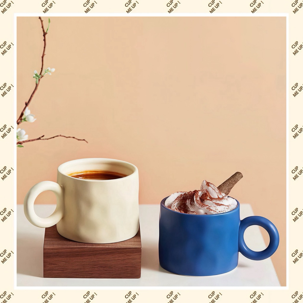 พร้อมส่ง Cup Me Up แก้วเซรามิค Cobalt Loop แก้วน้ำและแก้วกาแฟ แก้วมัค ความจุ 290 ml ใช้ได้ทุกโอกาส