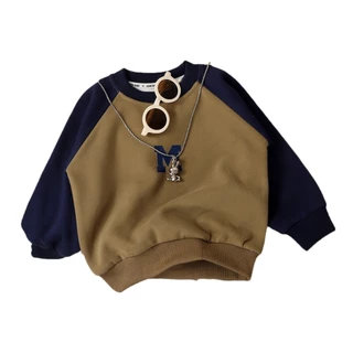 BEAR BABY เสื้อกันหนาว เสื้อแขนยาวเด็ก สเวตเตอร์เด็ก คอกลม สกรีน M Size80-160 cm
