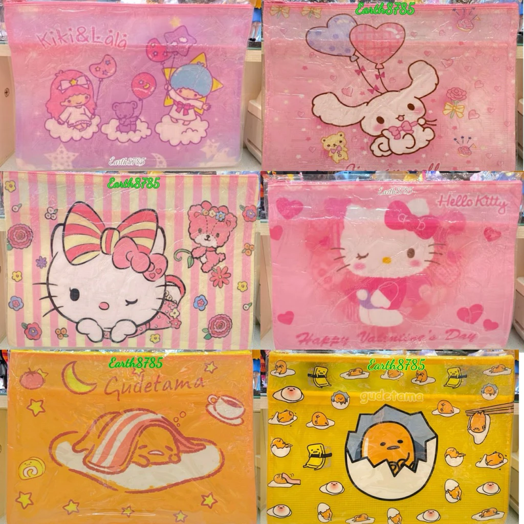 แฟ้มพลาสติกลายการ์ตูนขนาดF4/2ซิป ใส่กระดาษA4ได้ สินค้าพร้อมส่ง