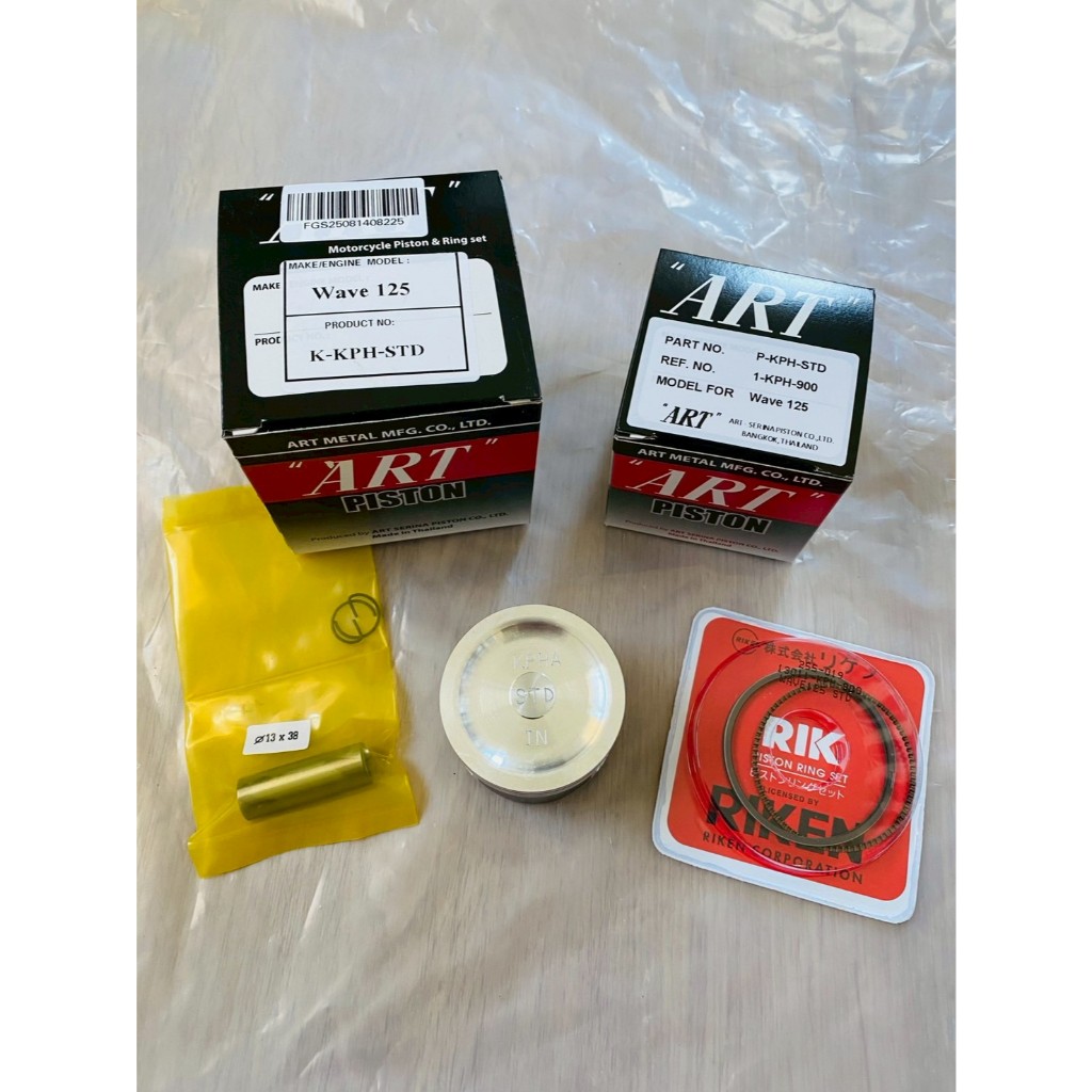 (ART แท้) ชุดลูกสูบ ART กล่องดำ Wave 125 S/R/บังลม เวฟ 125 S/R/บังลม (ปี 2002-2010) พร้อม แหวน+สลัก+คลิปล็อค