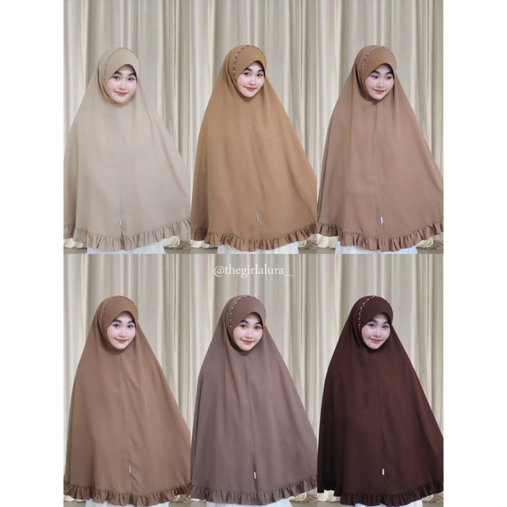 𖥦 Hijab kukkai Bella Floral 𐙚 | ฮิญาบกุ๊กไก่คาดดอก  พร้อมระบายชายผ้าสุดน่ารัก *ยึดขนาดนิ้วเป็นหลัก /