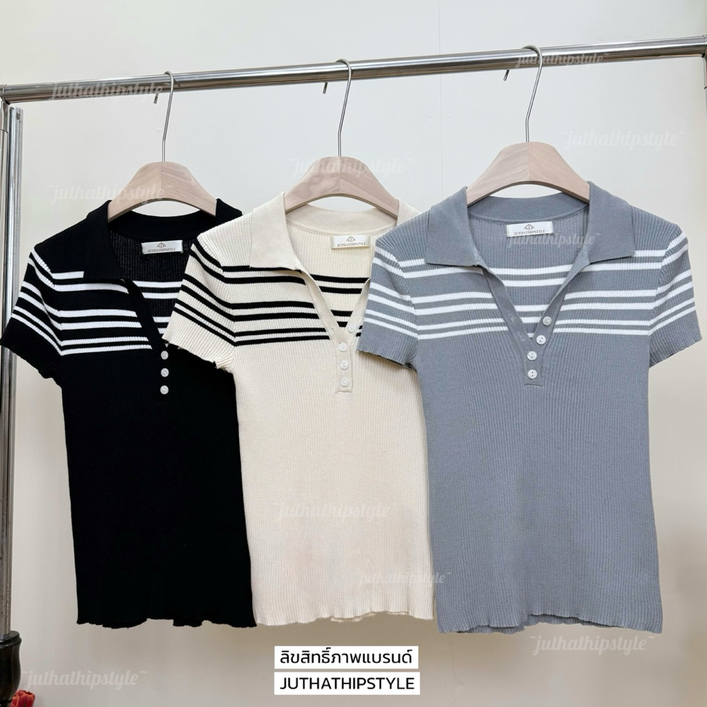 เสื้อไหมพรมหัวใจคอปก อก"32-44"