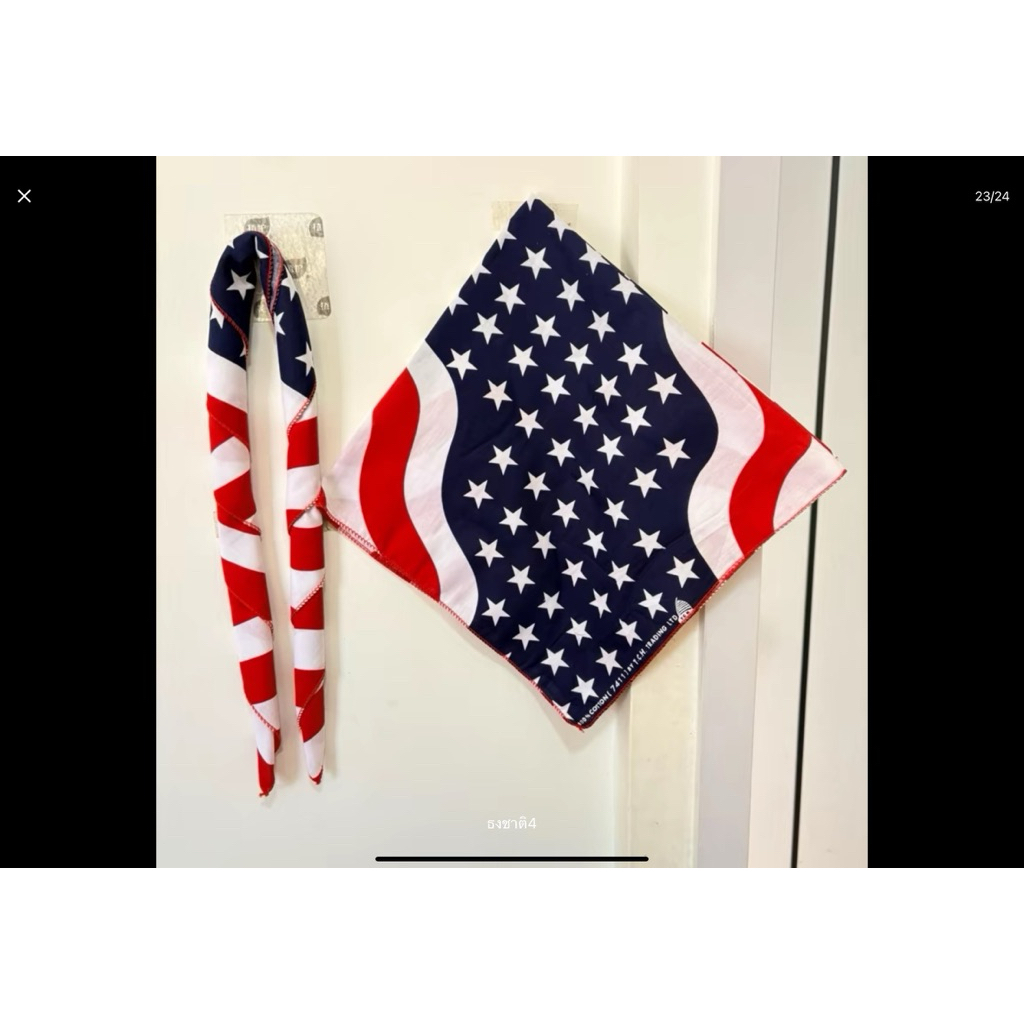 ผ้าเช็ดหน้าวินเทจ ซับเหงื่อได้ดี โผกหัว ผูกคอ ผ้าคอนตอล100% - รูปที่ 4