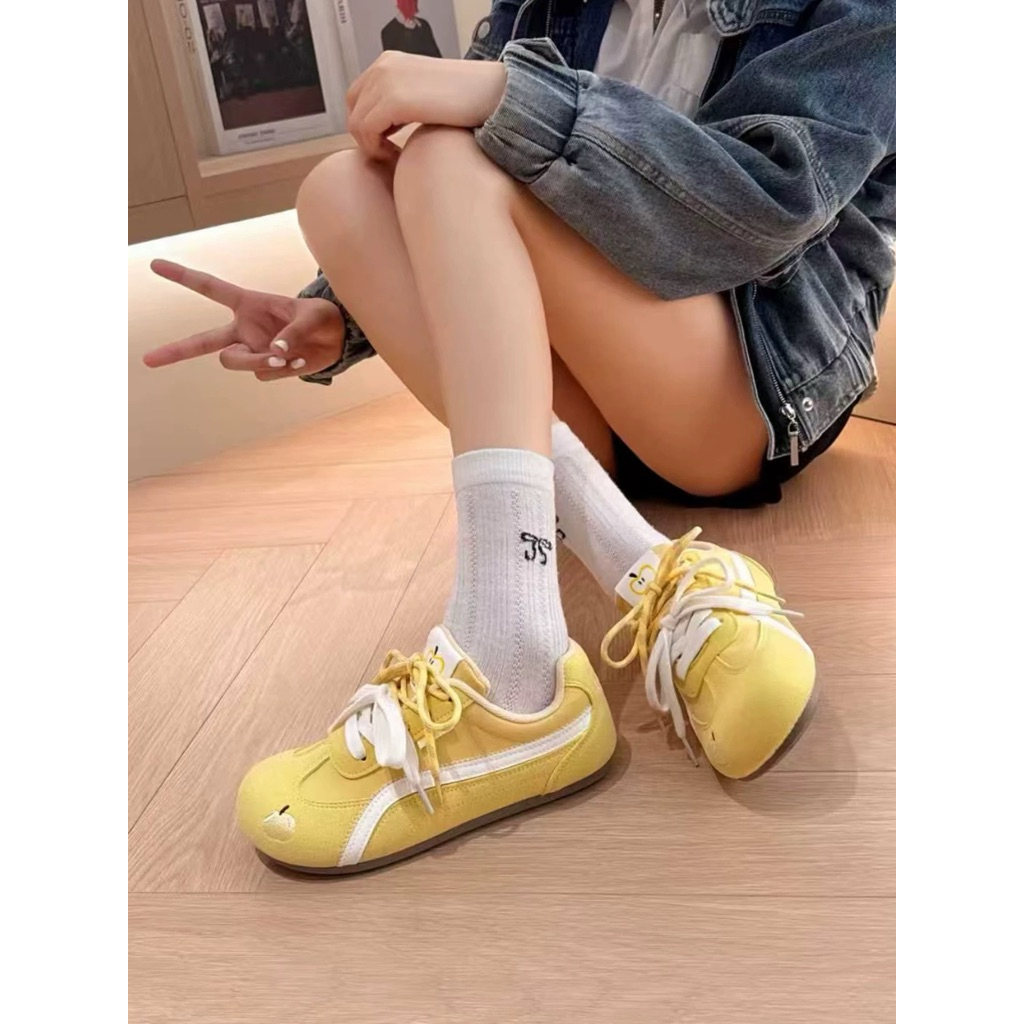 *มาใหม่ *รองเท้าผ้าใบ สไตล์เกาหลี หัวโตน่ารัก สำหรับผู้หญิง sh085