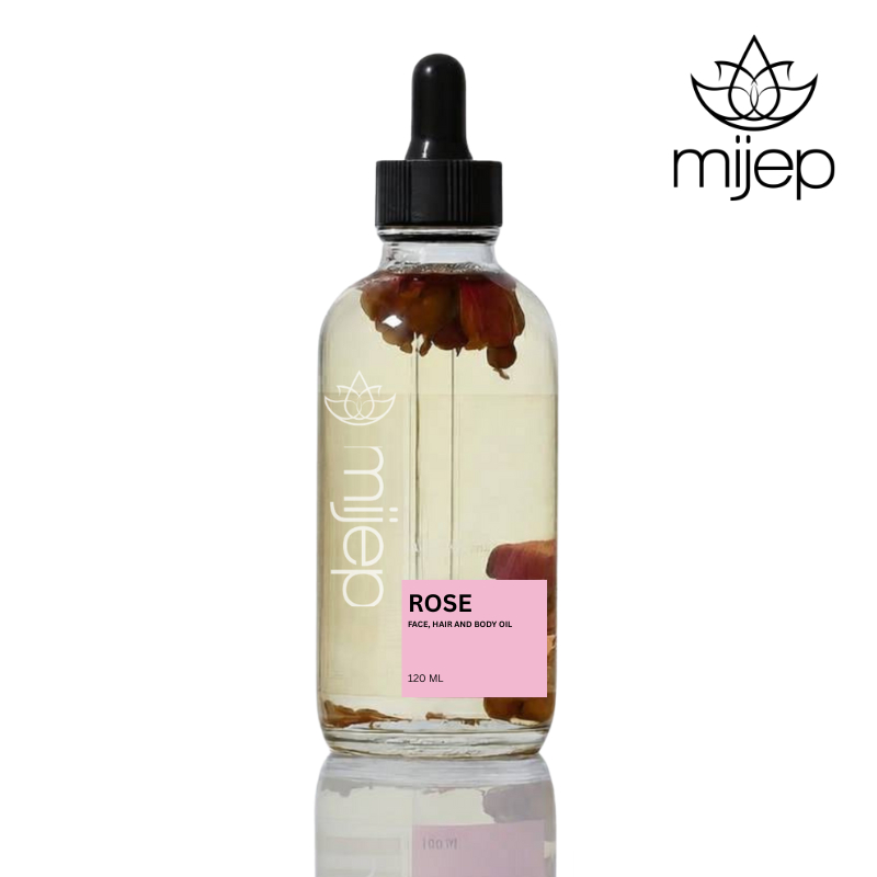 MIJEP Natural Rose Body Oil - Multi Use Oil for Face, Body, Hair & Massage,aromatica body oil , body
