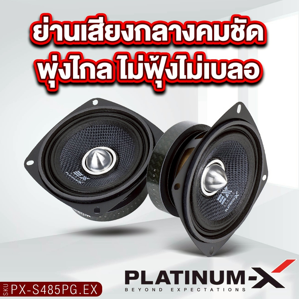 PLATINUM-X ลำโพงเสียงกลาง 4นิ้ว PX-S4KL8025PG/PX-S480YE.EX/PX-S485PG.EX เฟสปลั๊ก หน้าลายเคฟล่า - รูปที่ 6