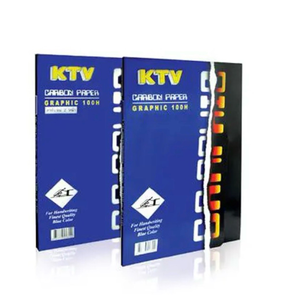 กระดาษคาร์บอน 21x33ซม. น้ำเงิน (100แผ่น) KTV Graphic