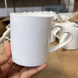 แก้วกาแฟ มีหูจับรูปหัวใจ แก้วสีขาว ราคาถูก แก้วสวยๆ น่ารักๆ …