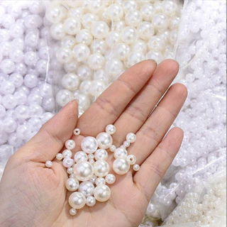 ไข่มุกอะคริลิคประดิษฐ์ ลูกปัดมุกกลม ขนาด 3mm-20mm สำหรับประดับตกแต่ง diy