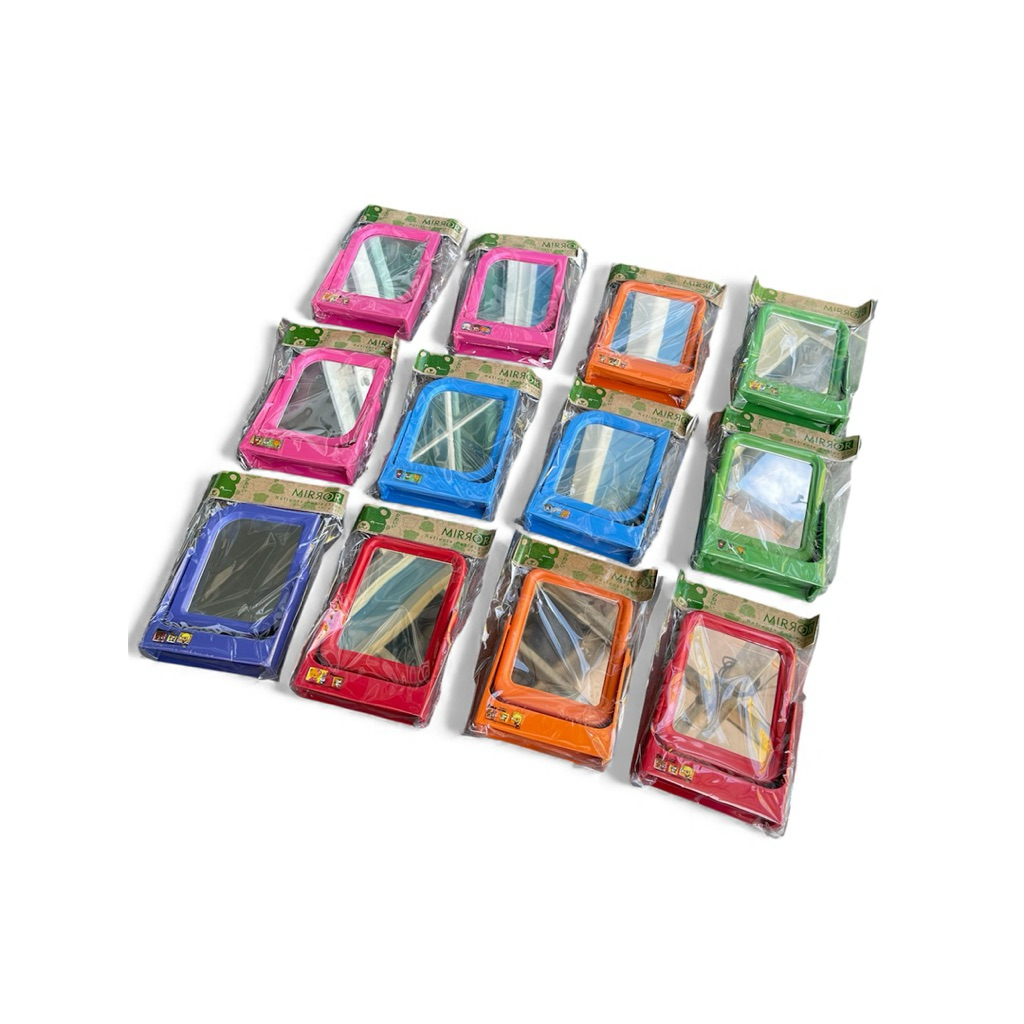 กระจกโค้ง เล็ก ตั้งโต๊ะ 11x15ซม. คละสี แพค12ชิ้น ราคา 125บาท Cosmetic Cosmetics