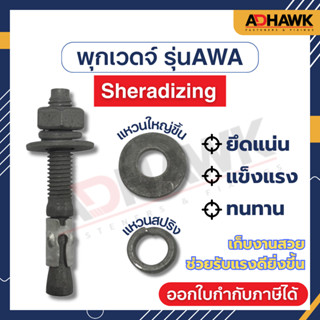 พุกเวดจ์ รุ่น AWA ชุบSheradizing มีแหวนสปริง และแหวนรองใหญ่ …