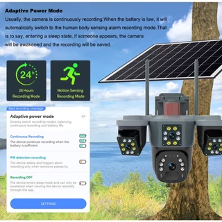 พร้อมส่ง WIFI / 4G Camera 12MP 6K 18LED Solar Cell กล้องวงจรปิดไวไฟ / ใส่ซิม โซลาร์เซล 12ล้านพิกเซล กล้อง2เลนส์3จอ