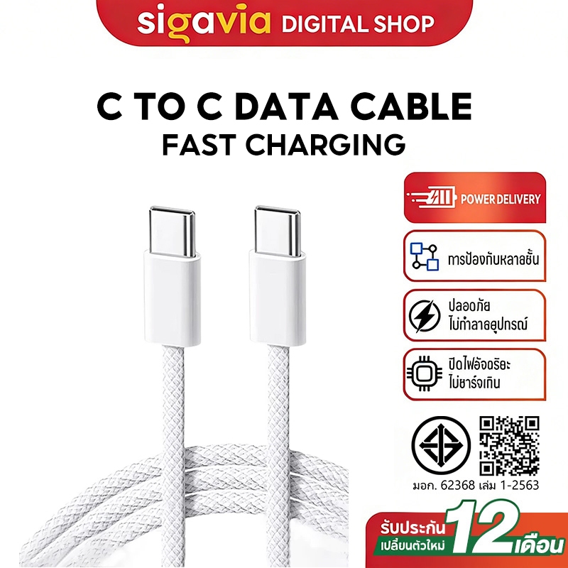 ไอIP17 16 15pro 15-17 pro maxสายชาร์จ USB Type c to Type c สายชาร์ตสำหรับ ไอPad Pro, Air4 Air5 Mini6