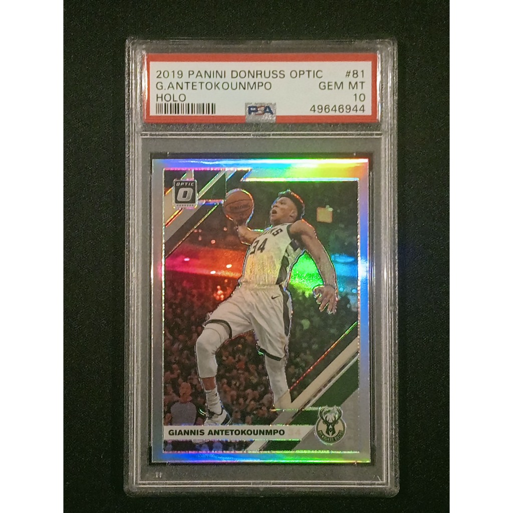 2019 Panini DonRuss Optic #81 Giannis Antetokounmpo HOLO Silver PSA 10