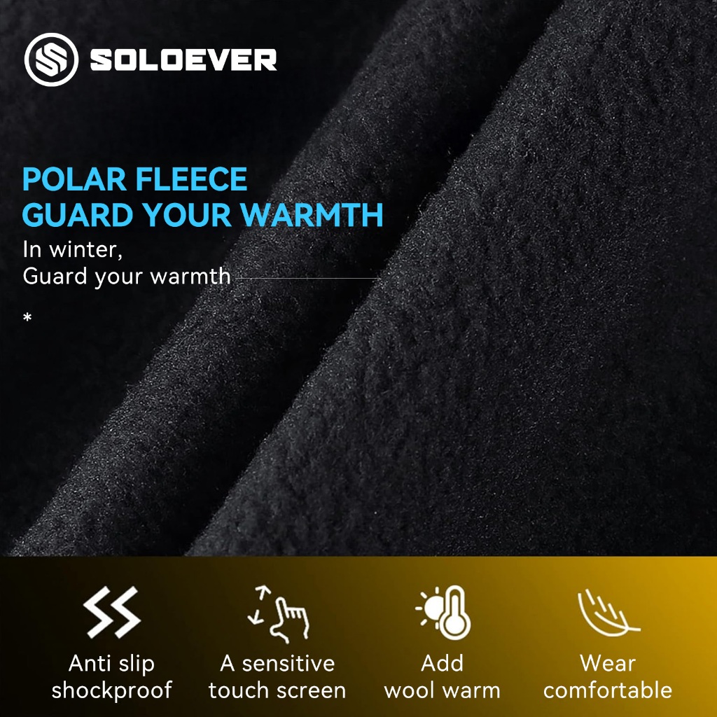 SOLOEVER ถุงมือมอเตอร์ไซค์ ถุงมือตกปลา ถุงมือปั่นจักรยานกันน้ำ ป้องกันแสงแดด UV ระบายอากาศ ใส่สบายเนื้อผ้าเย็นสบาย - รูปที่ 5