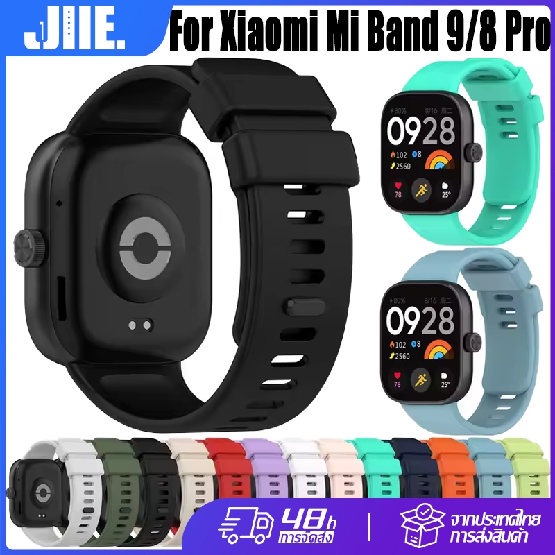 สําหรับ Xiaomi Band 9/8 Pro สายรัดซิลิโคน🔥Xiaomi Mi Band 9 Pro สายนาฬิกา🔥Xiaomi Mi Band 8 Pro สายกีฬาระบายอากาศ