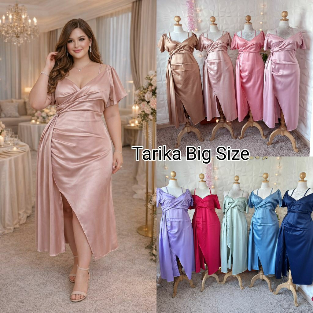 (10สี) แม็กซี่เดรสแขนสั้น Maxi dress กระโปรงผ่าหน้า ผ้าซาร่า ชุดออกงาน ชุดราตรียาว ชุดไปงานแต่ง สาวอวบ พลัสไซส์ คนอ้วน