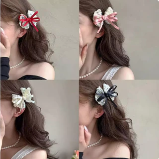 Rubuyou กิ๊บติดผม ลูกไม้น่ารัก Bowknot Hairpin Duckbill เกาหลีหวาน คลิปด้านข้าง Bangs เครื่องประดับผม นักเรียนสำหรับผู้ห