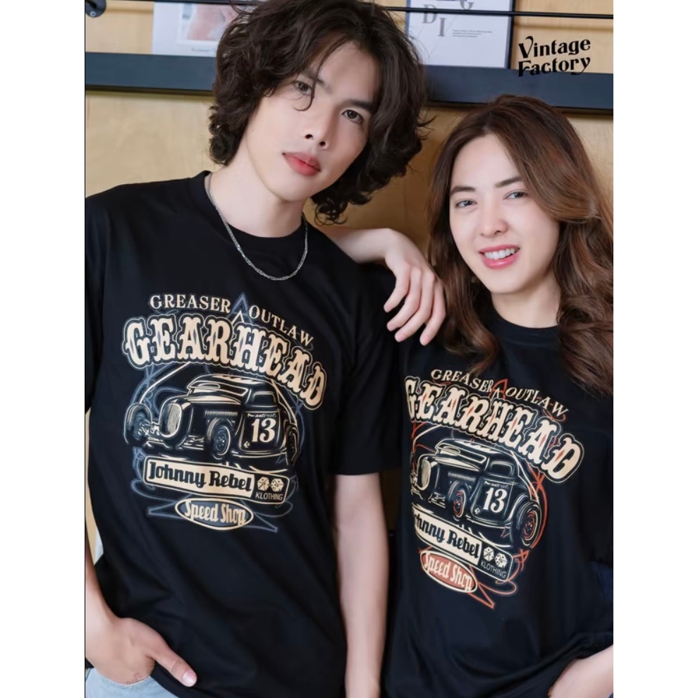 พร้อมส่งทันที รวมเลือดอีด GEARHEAD สกรีนสีดำแน่นหนา หน้าคอดดอน