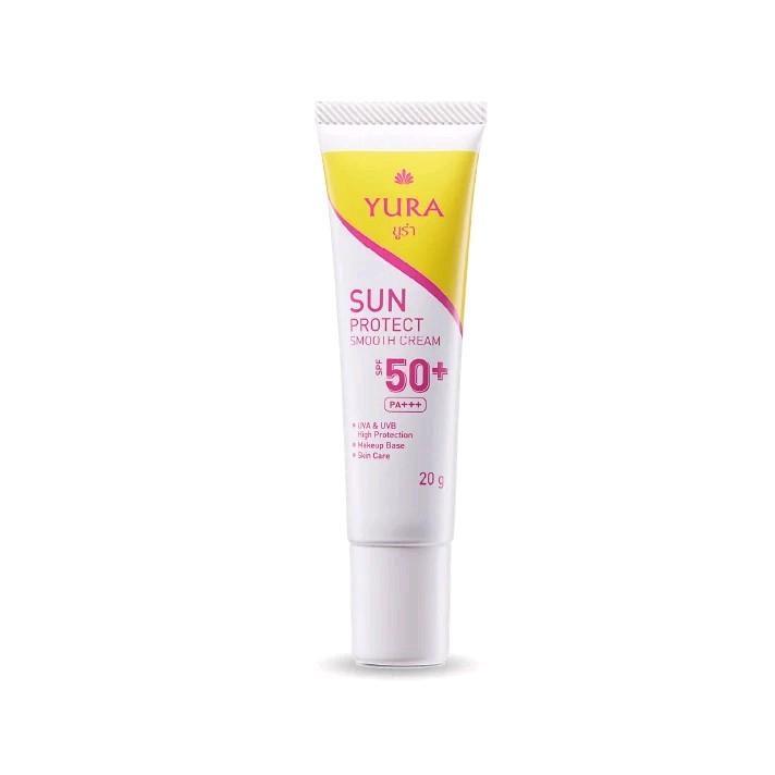 ครีมกันแดด Yura Sun Protect Smooth SPF50+ PA+++ เนื้อมูสบางเบา เกลี่ยง่าย 20 กรัม