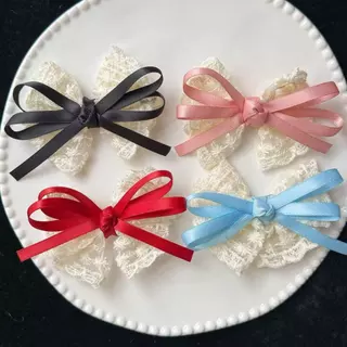 Rubuyou กิ๊บติดผม ลูกไม้น่ารัก Bowknot Hairpin Duckbill เกาหลีหวาน คลิปด้านข้าง Bangs เครื่องประดับผม นักเรียนสำหรับผู้ห