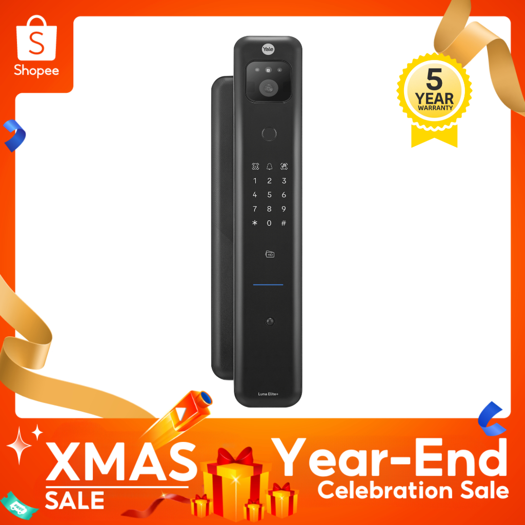 Yale Luna Elite+ เยล ลูน่า อีลีด+ สแกนใบหน้า 3 มิติ,ลายนิ้วมือ,รหัสผ่าน,สแกนฝ่ามือ,แอพมือถือ